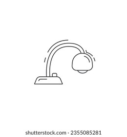 Icono de línea de lámpara de mesa. icono de la línea delgada de la lámpara de lectura.