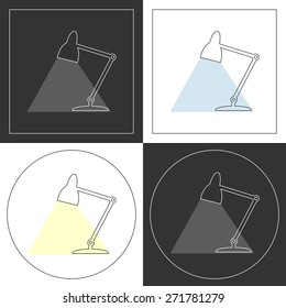 Table lamp  line icons. Contour plots. Vector illustration.