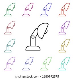 Icono de estilo multicolor de la línea de la lámpara de mesa. Línea delgada simple, contorno vectorial de cosas domésticas iconos para ui y ux, sitio web o aplicación móvil