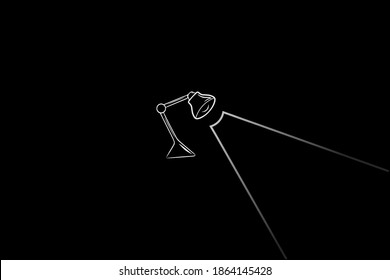 Table lamp line pop art potrait logo colorful design with dark background. Abstract vector illustration. Dark minimalist wallpaper