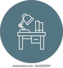 Table lamp Line vector Icon Design