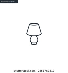 Lâmpada de mesa, sinal de estilo linear para conceito móvel e web design. Símbolo, ilustração de logotipo. Gráficos de vetor perfeitos com pixel