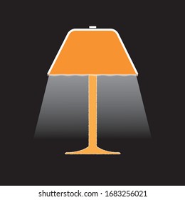 Logo der Tischlampe. Vektorillustration der Tischlampe Symbol. Tischlampe Desktop-Glühbirne. Vektorillustration Illustration flaches Design. Einzeln auf schwarzem Hintergrund. Silhouette-Licht. Elektrische Glühbirne.