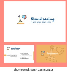 Table lamp  Logo design with Tagline & Front and Back Busienss Card Template. Vector Creative Design