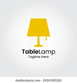Table Lamp Logo Design Template.  Template of Electric Torchere for Interior Design, Energy Furniture. Home Equipment in Simple Modern Style.
