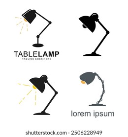 Table Lamp Logo Icon in Flat Style.