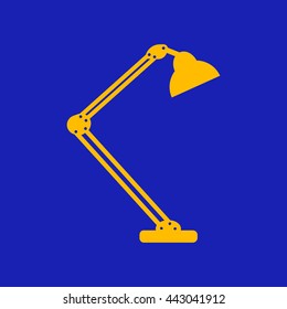 Table lamp. Modern desk lamp vector icon.