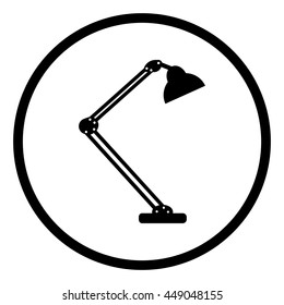 Table lamp. Modern desk lamp vector icon.