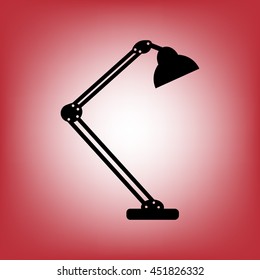 Table lamp. 
Modern desk lamp vector icon.