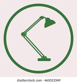 
Table lamp. 
Modern desk lamp vector icon.