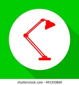 Table lamp. Modern desk lamp vector icon.