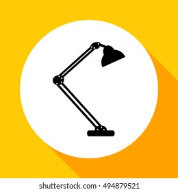 
Table lamp. 
Modern desk lamp vector icon.