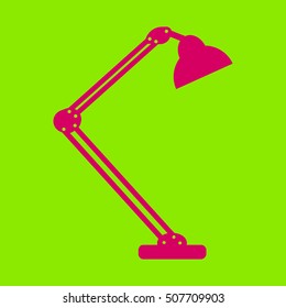 Table lamp. Modern desk lamp vector icon.