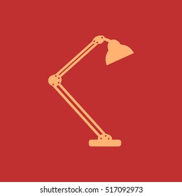 Table lamp. Modern desk lamp vector icon.
