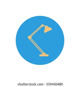 Table lamp. Modern desk lamp vector icon.