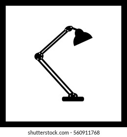 Table lamp. 
Modern desk lamp vector icon.