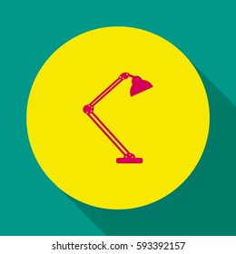 Table lamp. Modern desk lamp vector icon.