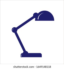 Lámpara de mesa moderna para leer libros, trabajar o estudiar icono plano aislado en fondo blanco. Ilustración vectorial.