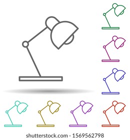 Table lamp multi color icon. Simple thin line, outline vector of web icons for ui and ux, website or mobile application