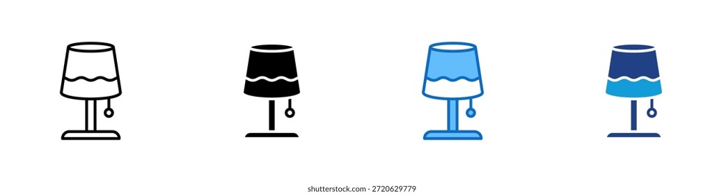 Lámpara de mesa Vector de diseño de icono de estilo múltiple - lámpara de mesa de sombra suave para iluminación interior cálida y decoración