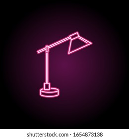 Table lamp neon icon. Simple thin line, outline vector of household icons for ui and ux, website or mobile application