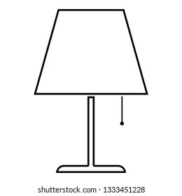 Table lamp Night lamp Clasic lamp icon black color outline vector illustration flat style simple image