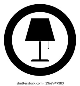 Table lamp Night lamp Clasic lamp icon in circle round black color vector illustration flat style simple image