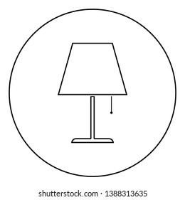 Table lamp Night lamp Clasic lamp icon in circle round outline black