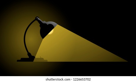 table lamp on a black background vector