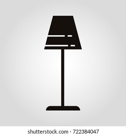 Table lamp on gray background.Furniture icons, element of interior.Modern interior.Vector Isolated flat Lamp.