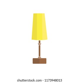 A table lamp on a white background. A vector illustration of a home lamp with a switch. Light in the house.