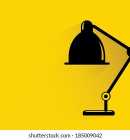 table lamp on yellow background