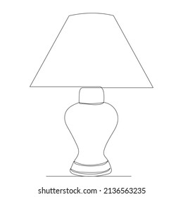 Table Lamp One Line Drawing Vector Stock Vector (Royalty Free ...