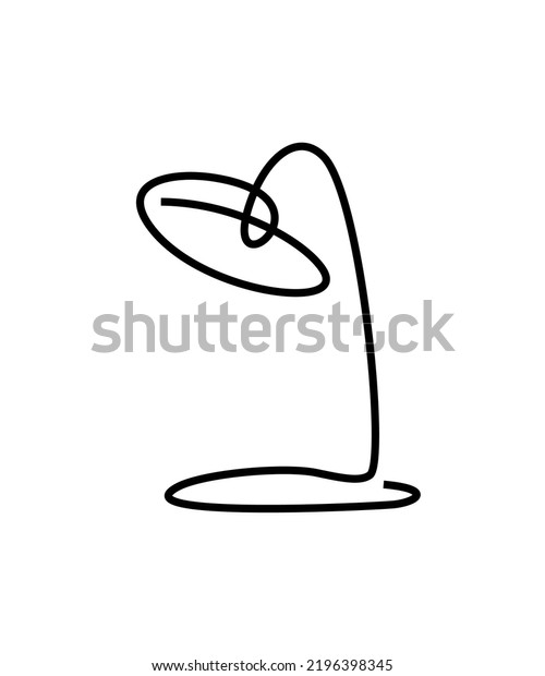 table lamp - one\
line drawing. amazing art. lighting linear drawing vector. lighting\
fixture in the interior