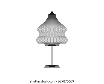 Table lamp in oriental style, illustration.
