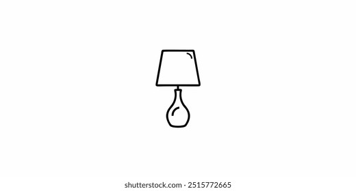 table lamp outline design for printable kids coloring book