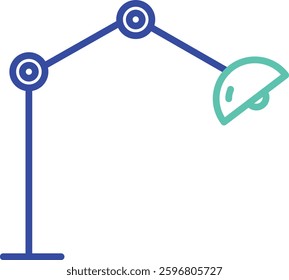 Table Lamp outline dual color vector illustration icon design
