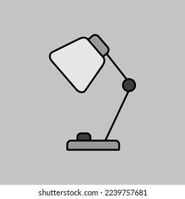Table Lamp outline grayscale icon. Workspace sign. Graph symbol for your web site design, logo, app, UI. Vector illustration, EPS10.