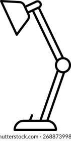 Icono de Vector de contorno de lámpara de mesa
