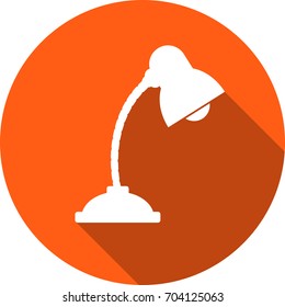 table lamp round icon with a white silhouette