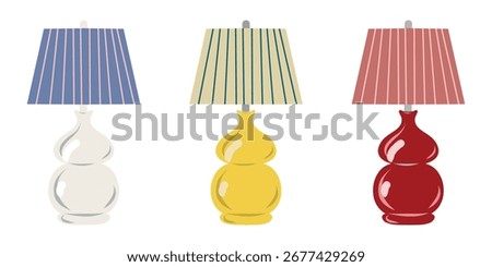 Table Lamp Set, Home Lighting Illustration, Decorative Lamp