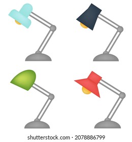 Table lamp set, icon, stock vector, logo isolated on a white background. Illustration