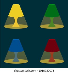 Table lamp set. Vector illustration.