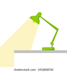 A table lamp shining with a warm light. A vector image.