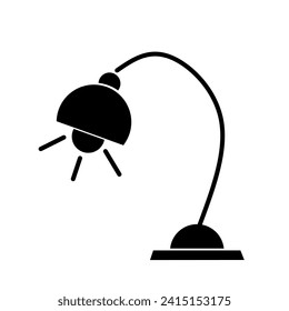 table lamp silhouette icon isolated on white background