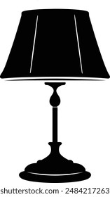 Table lamp silhouette icon isolated on white background. .