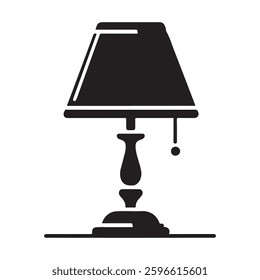 Table lamp silhouette icon vector flat illustration design on white background