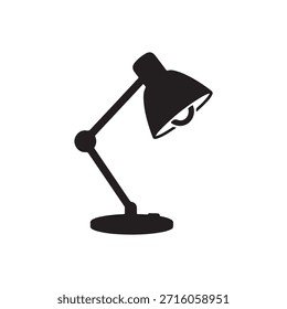 Lámpara de mesa silueta icono Vector diseño plano