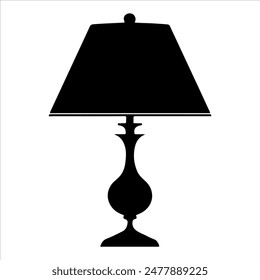 Table lamp silhouette isolated on white background. Table lamp icon vector illustration design.