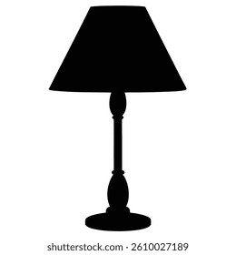 Table Lamp silhouette isolated on white background